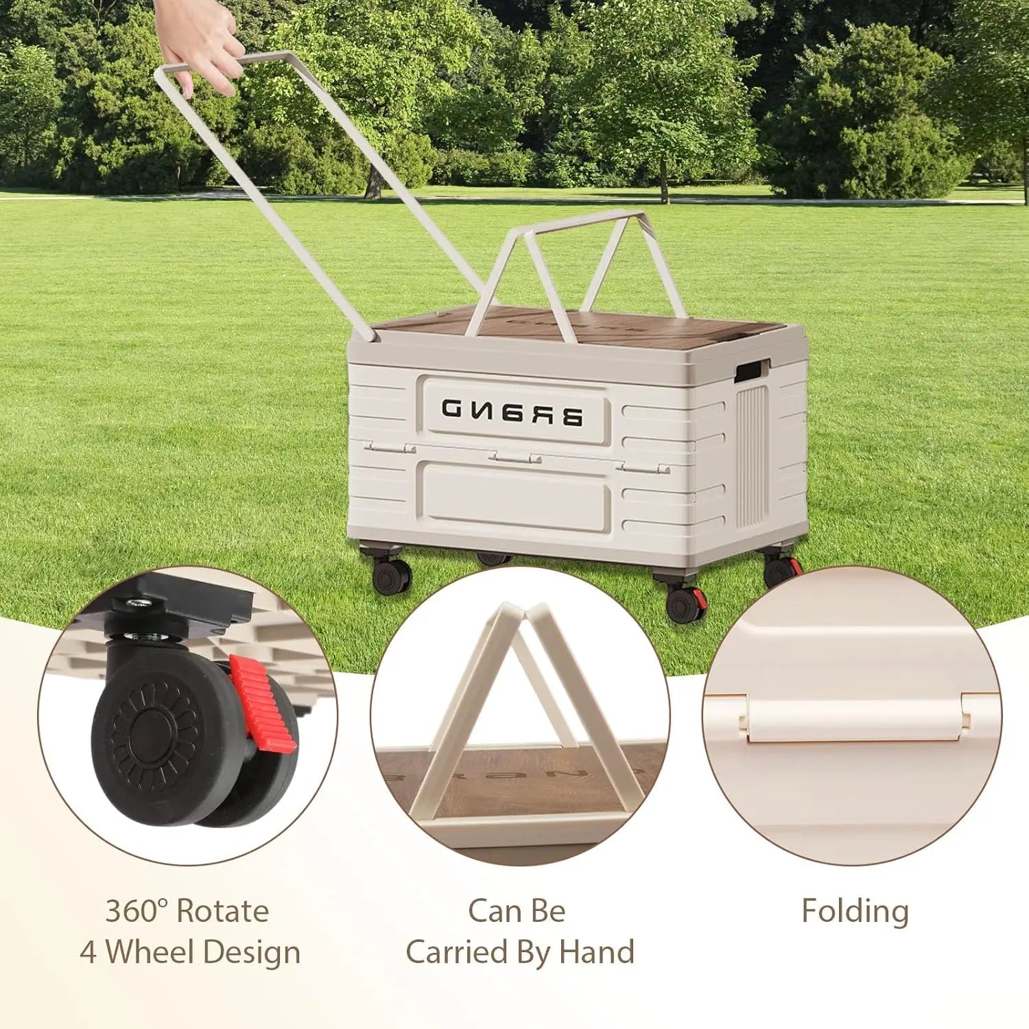 360° Rotating Foldable Storage Cart