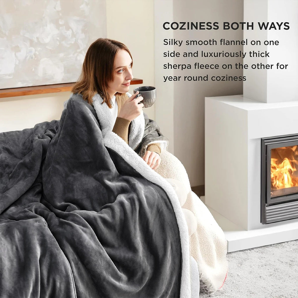 Sherpa Fleece Throw Blanket, Weighted