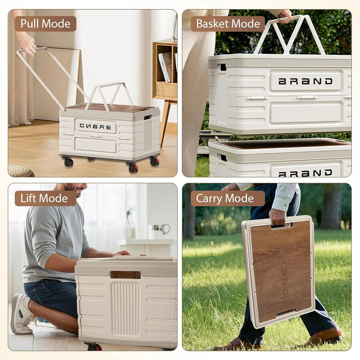 360° Rotating Foldable Storage Cart