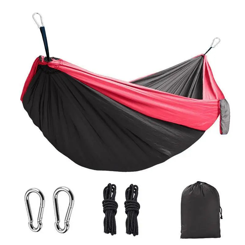 Ultralight portable hammock w/steel clips & tree straps