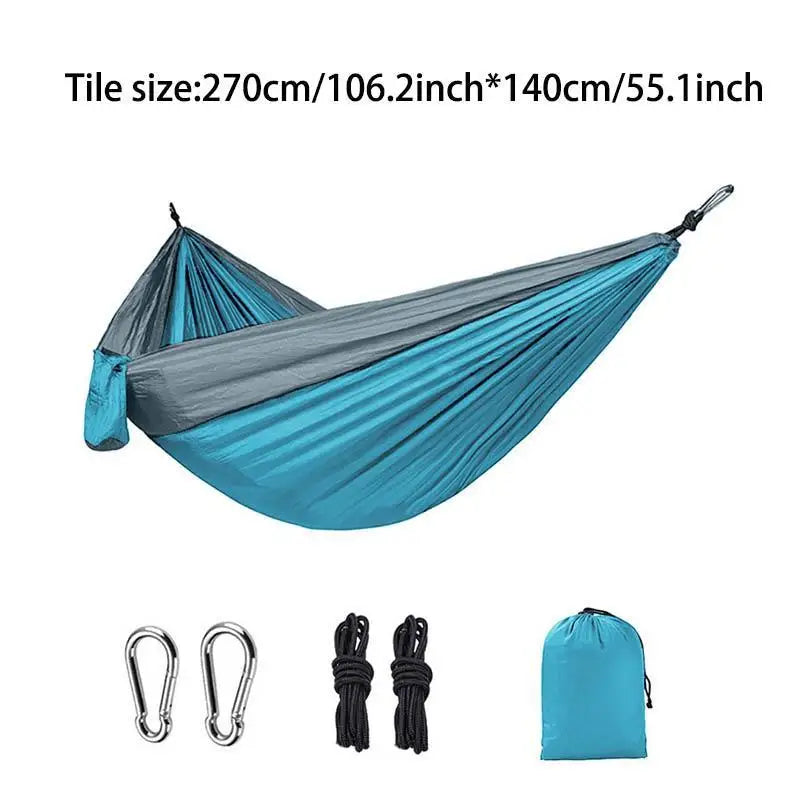 Ultralight portable hammock w/steel clips & tree straps