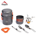 Camping Cookware Set with Burner Stove & Utensils