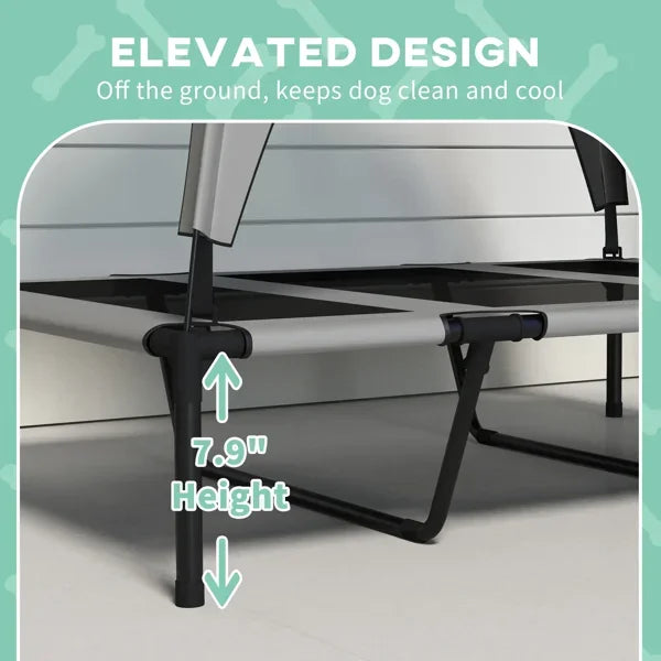 Elevated Large Dog Bed with Cooling Pad, Removable Canopy