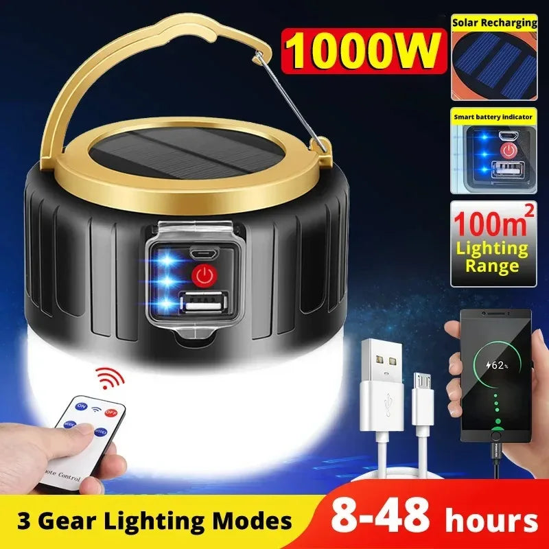 Portable Solar LED Camping Light Power Bank