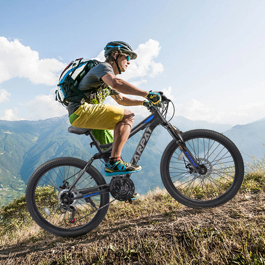 Dual Full Suspension Mountain Bike 24/26/27.5 Inch, 21-Speed