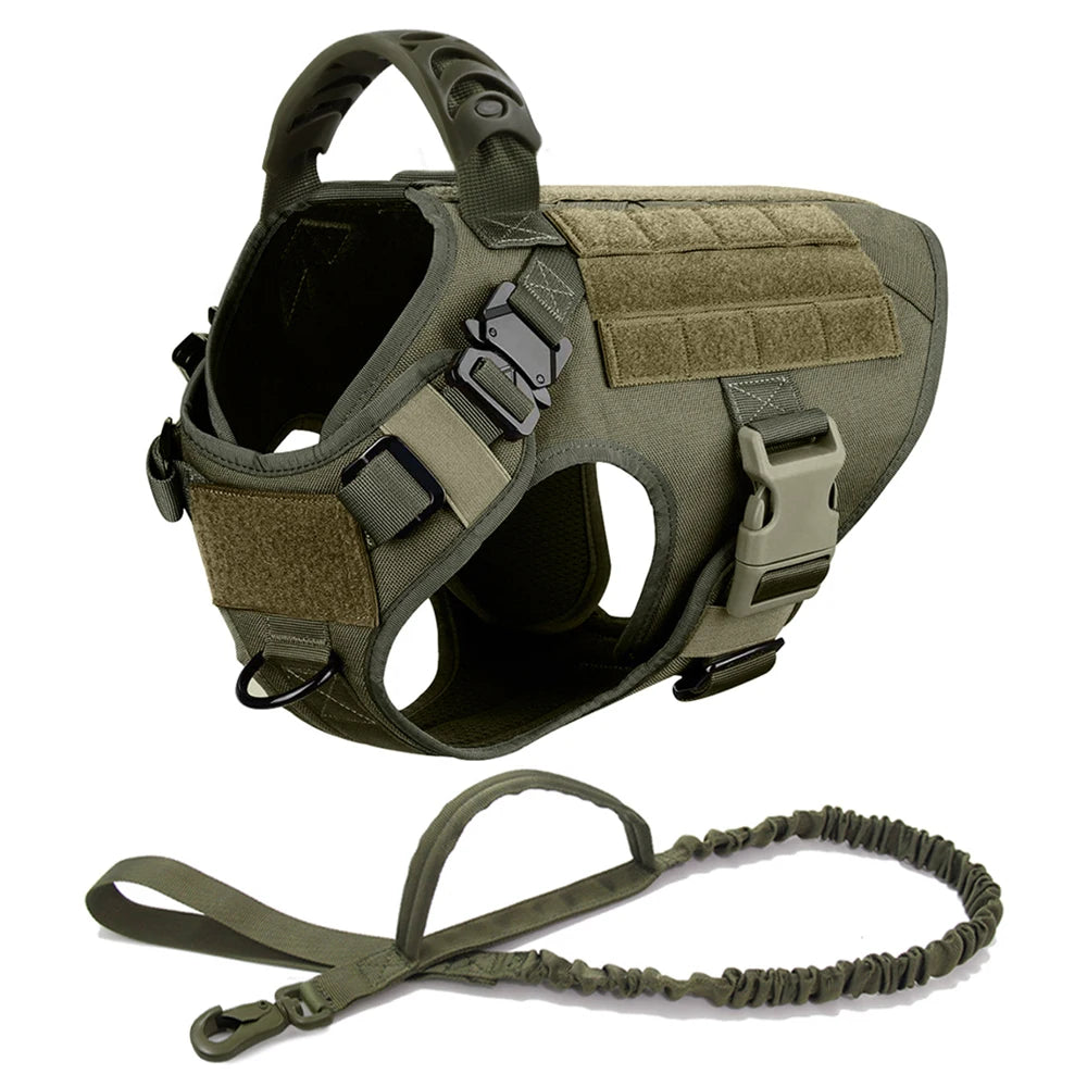 6pc Tactical Dog Harness, Collar, And Leash Set