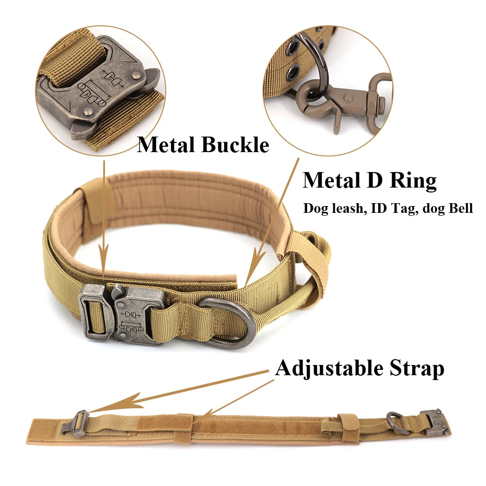 6pc Tactical Dog Harness, Collar, And Leash Set
