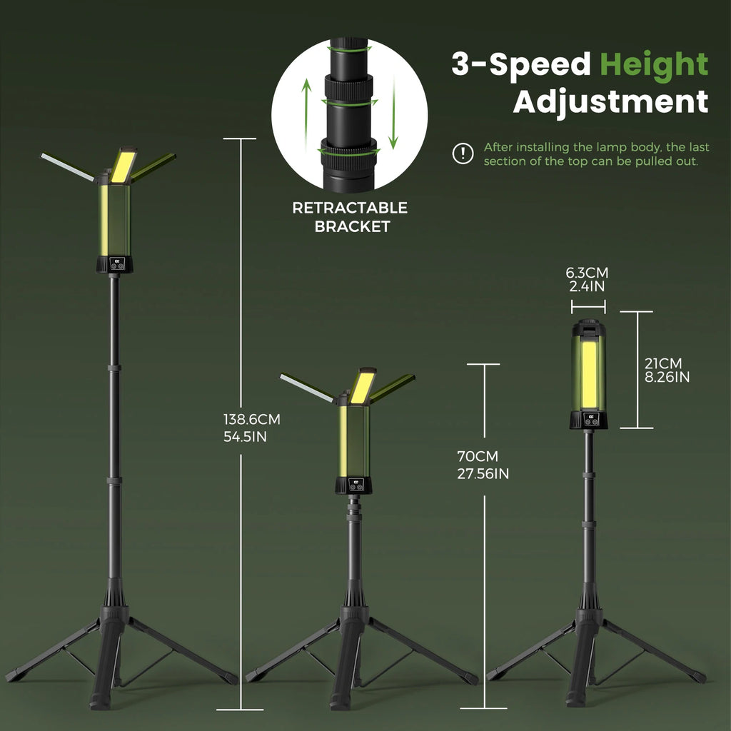 6000mAh LED Outdoor Camp Light, Adjustable, Dimmable