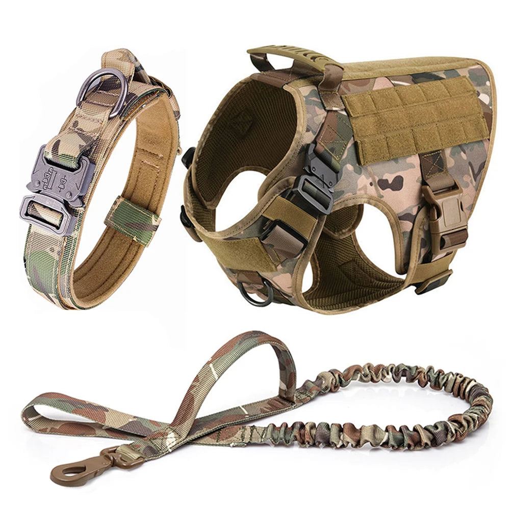 Tactical Harness Collar Leash Set (S/M) - Complete Training System for Small & Medium Dogs