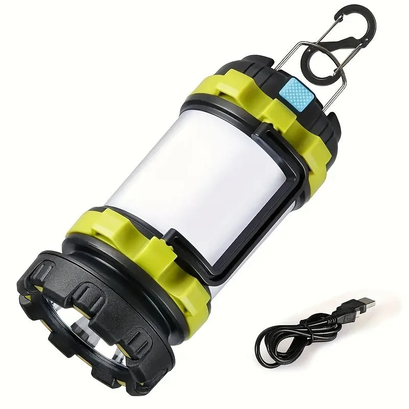Rechargeable LED Lantern Flashlight and Power Bank - 3-in-1 Camping Light