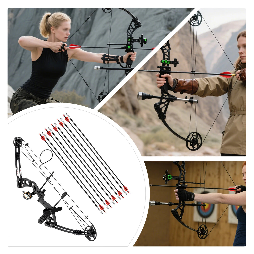 Compound Bow, Right Hand, Hunting Kit: 3 Pin Lighted Sight