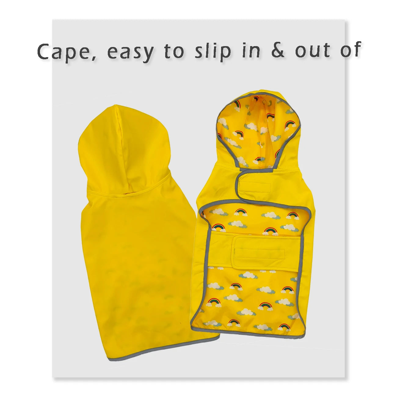 Dog Raincoat: Dual-sided Waterproof Coat with Velcro Closure