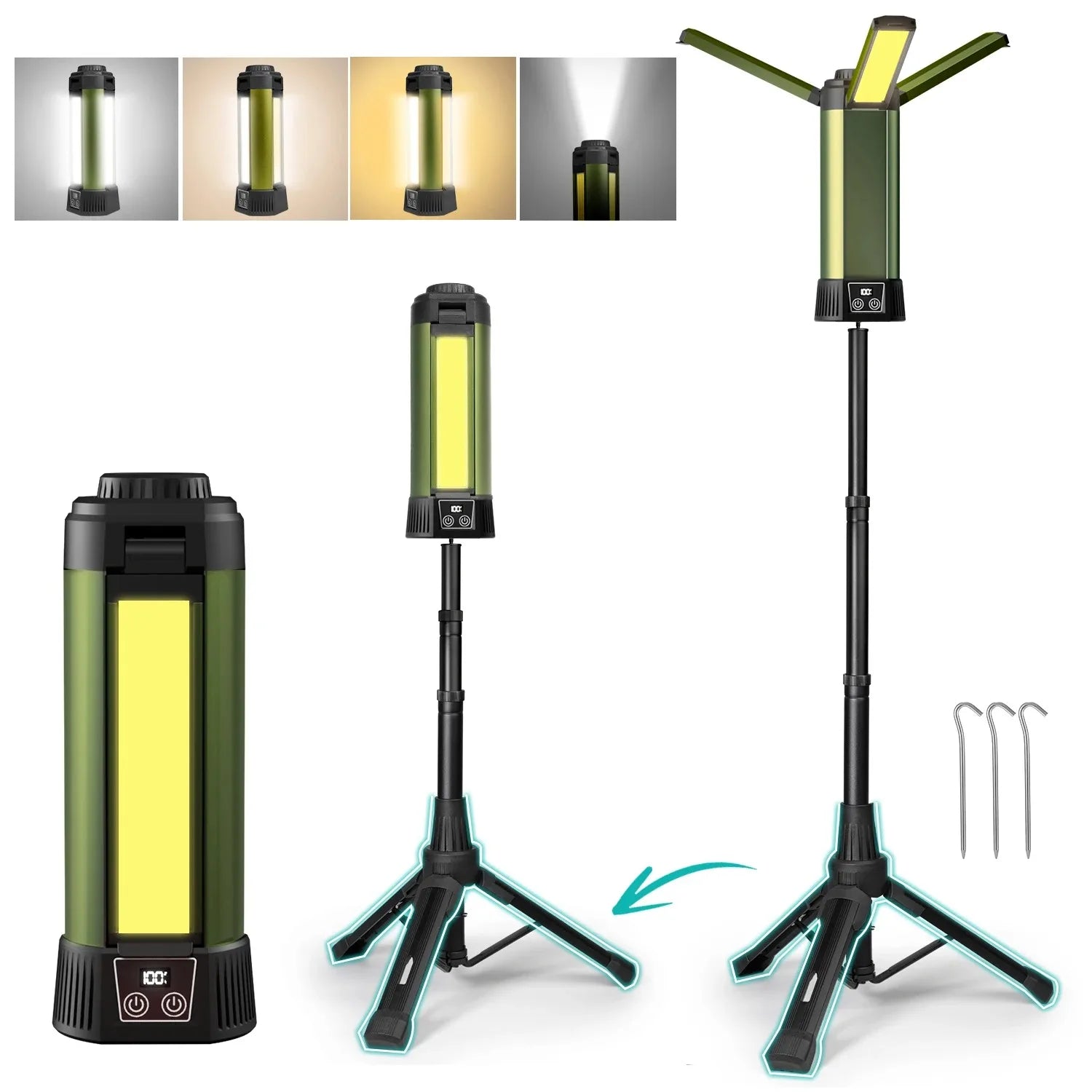 6000mAh LED Outdoor Camp Light, Adjustable, Dimmable