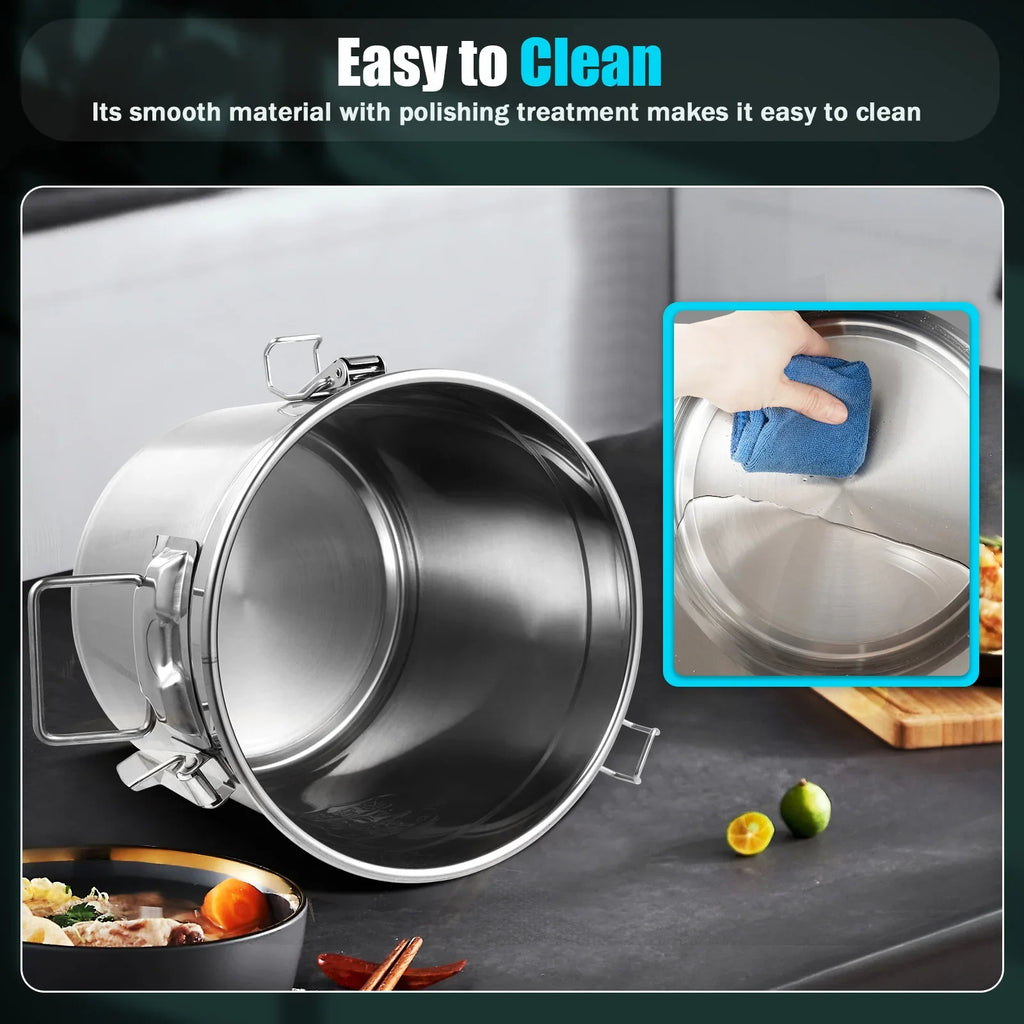 Airtight Canister Stainless Steel w/Locking Clamps