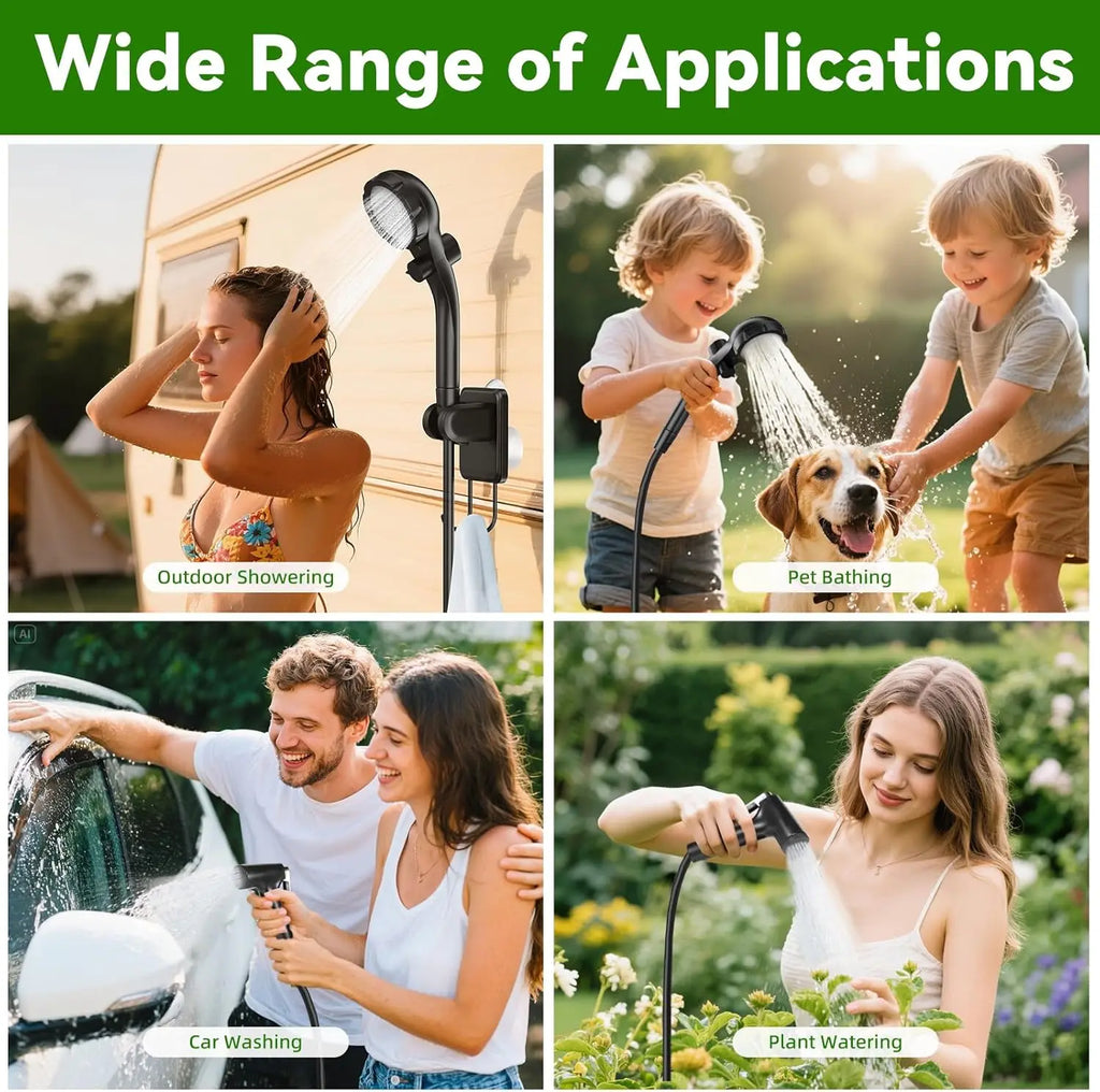 Portable Rechargeable Camping Shower with Heater