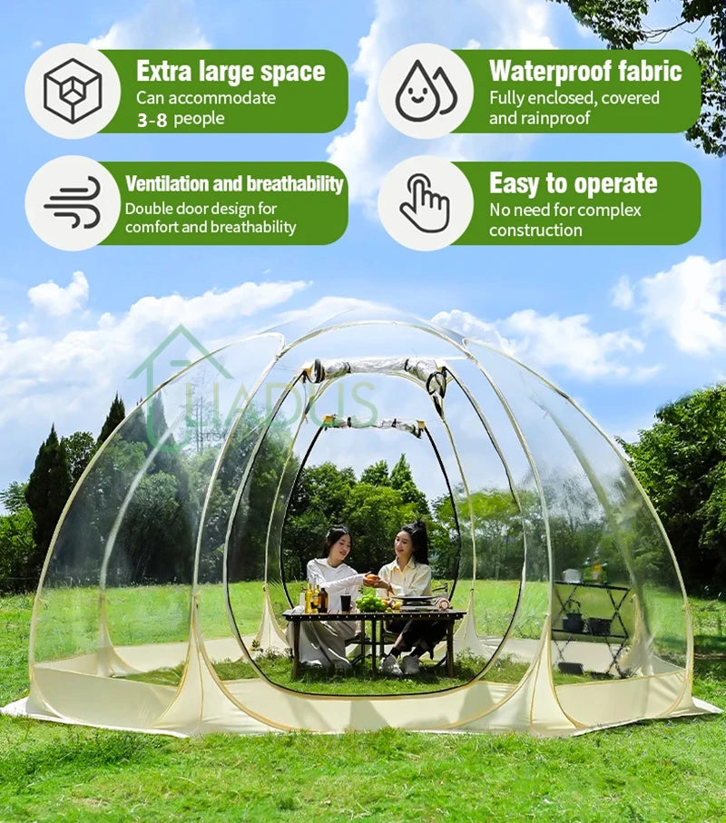 4-8 Person Transparent Dome Tent Ideal for Stargazing
