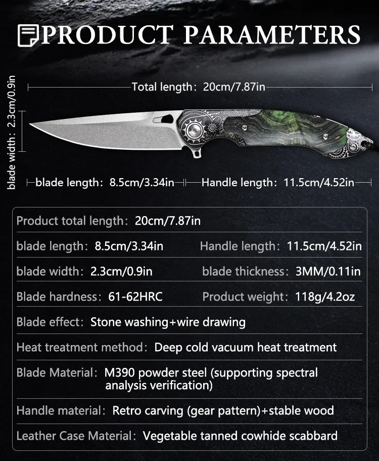 High Quality Handmade M390 Steel Folding Pocket Knife