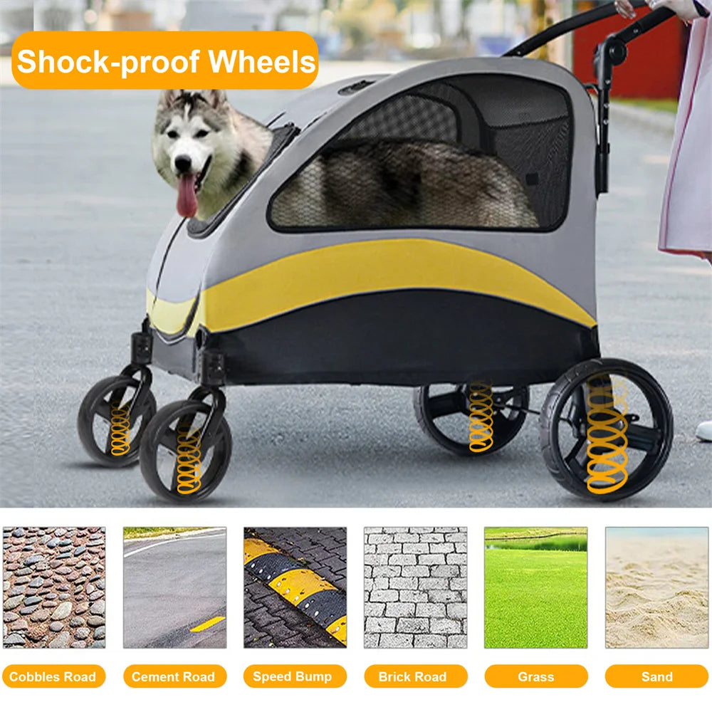 Premium Dog Stroller / Foldable Cart for S/M/L/XL Dogs