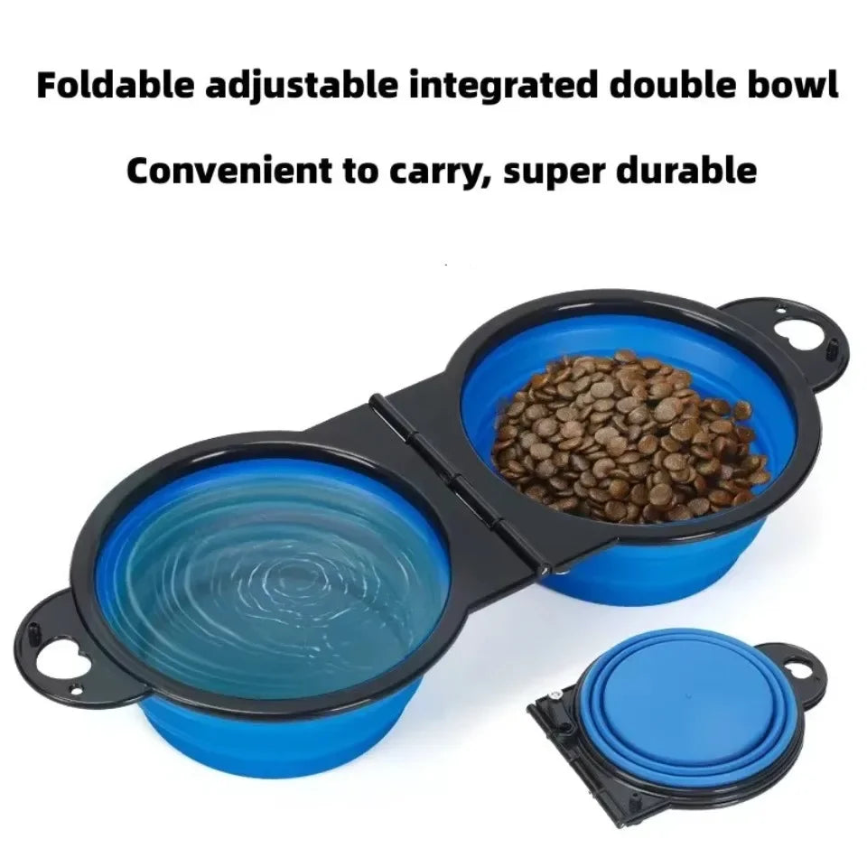 2-in-1 Foldable Dual Feeding, Drinking Bowl