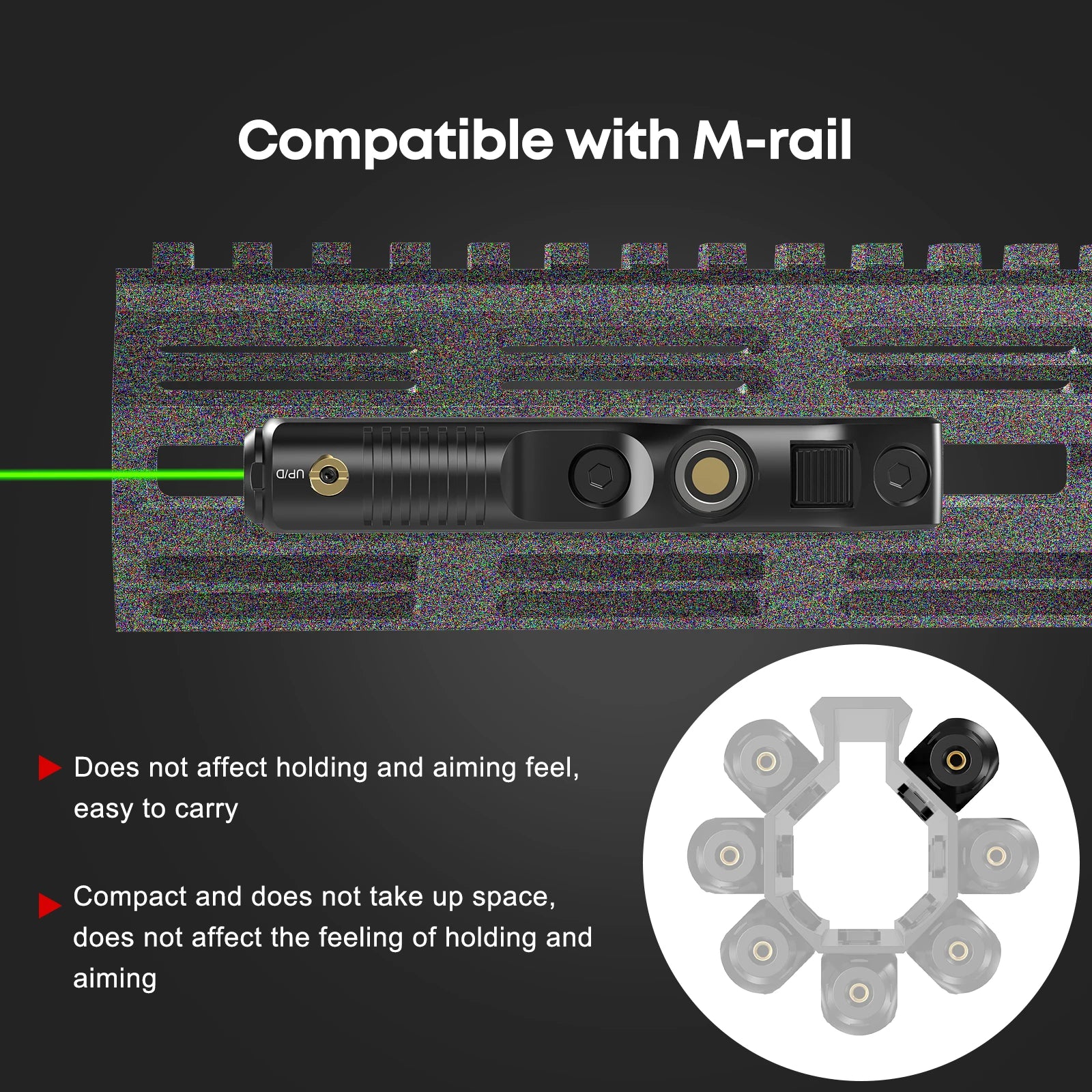 Magnetic Charging Rifle Laser Sight, 2000m, Windage/Elevation Adjustment