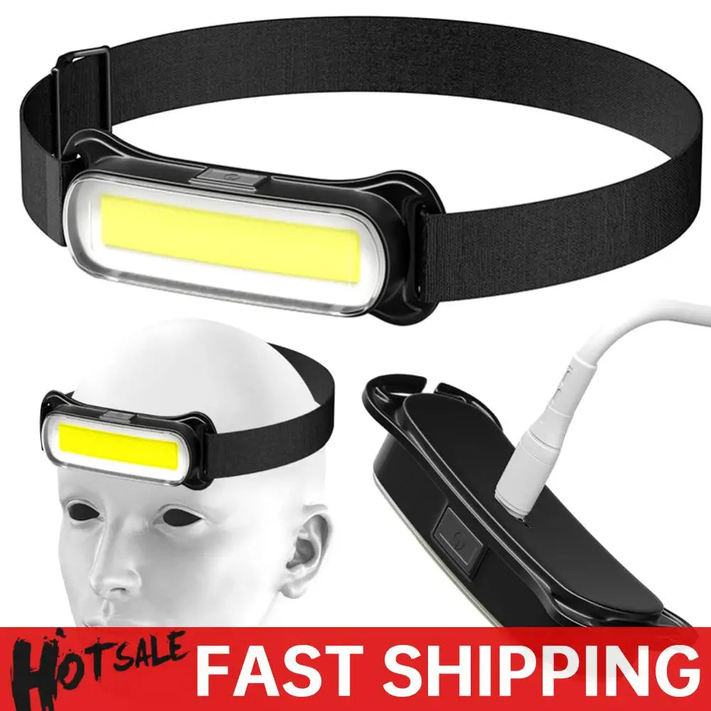Rechargeable LED Headlamp 3-Mode with Adjustable Headband
