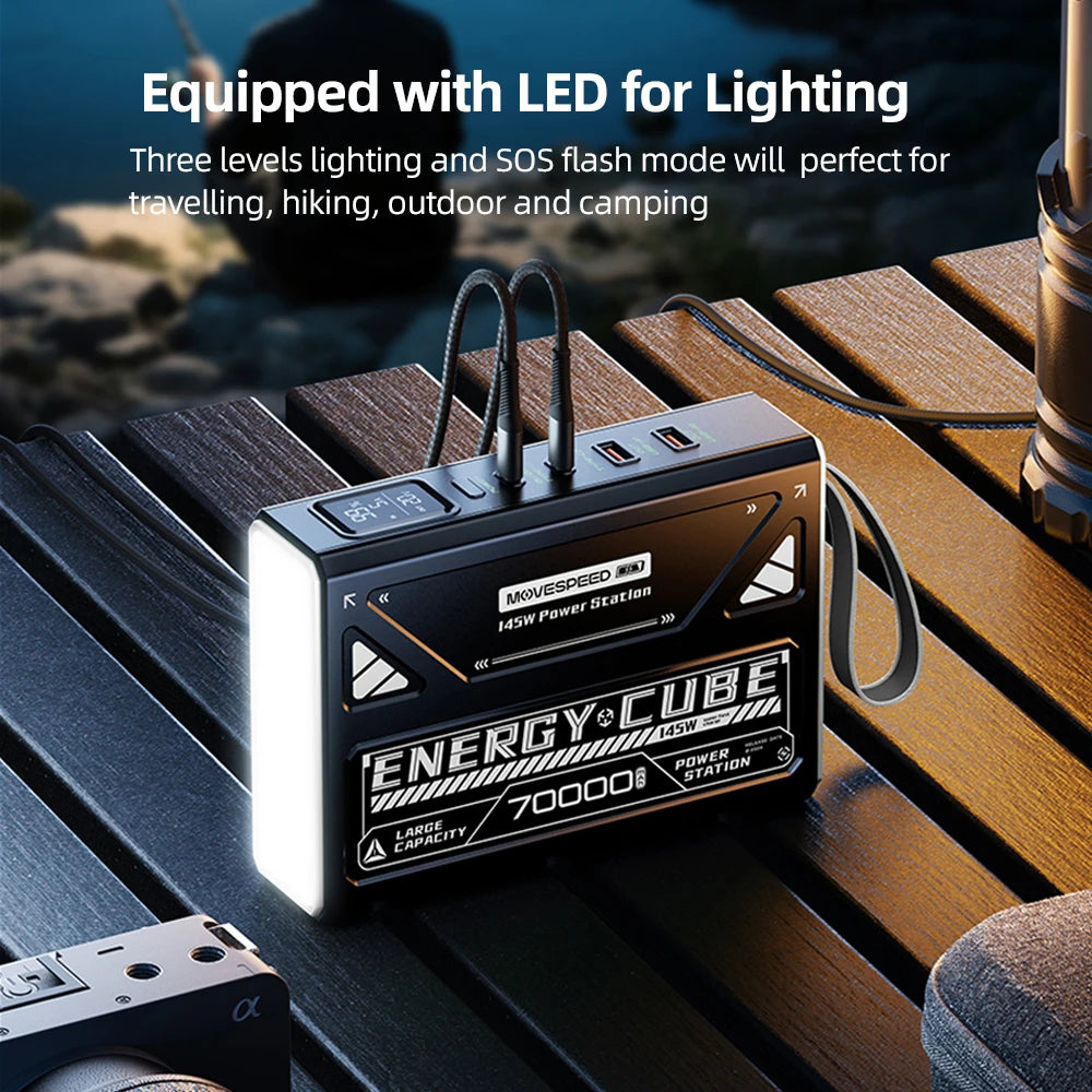 Large Capacity Battery w/ Rechargeable LED Lamp