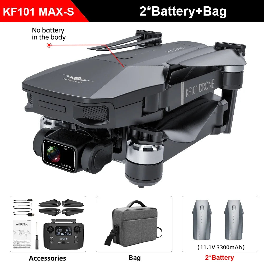 4K GPS Drone with Obstacle Avoidance & 3-Axis Gimbal - 5km Range