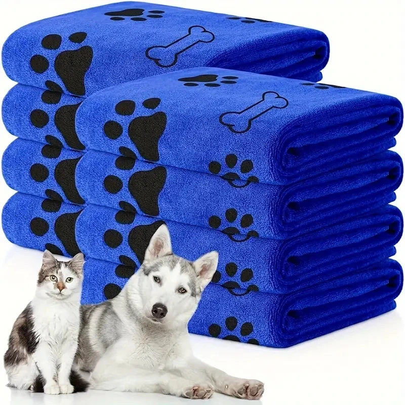 2pcs Soft Microfiber Dog Towels - Quick Dry, Absorbent