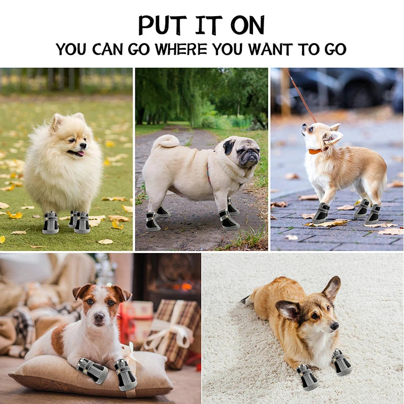 Dog Booties, Thick Sole, Plush Lined, Breathable Paw Protection