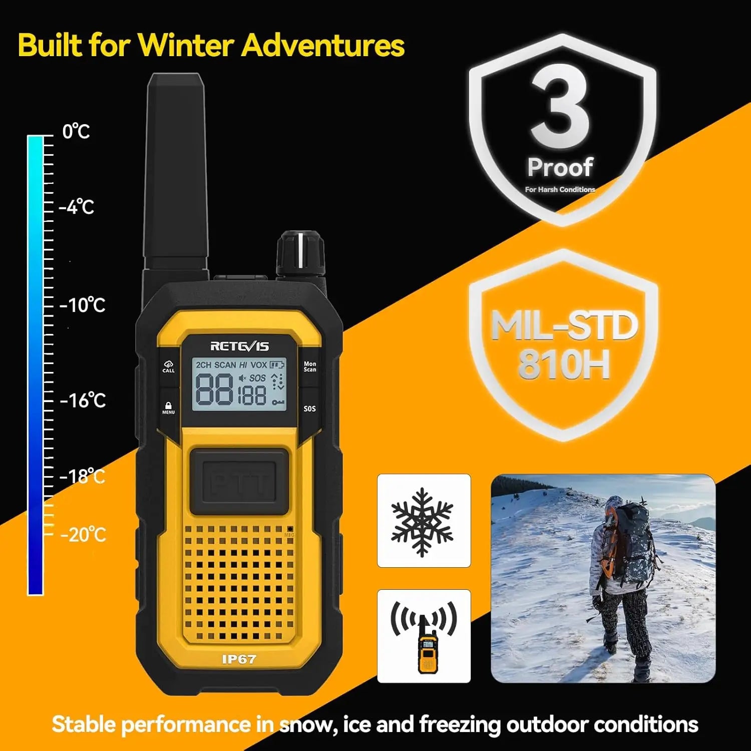 Waterproof Walkie Talkies, Heavy Duty Two Way Radios