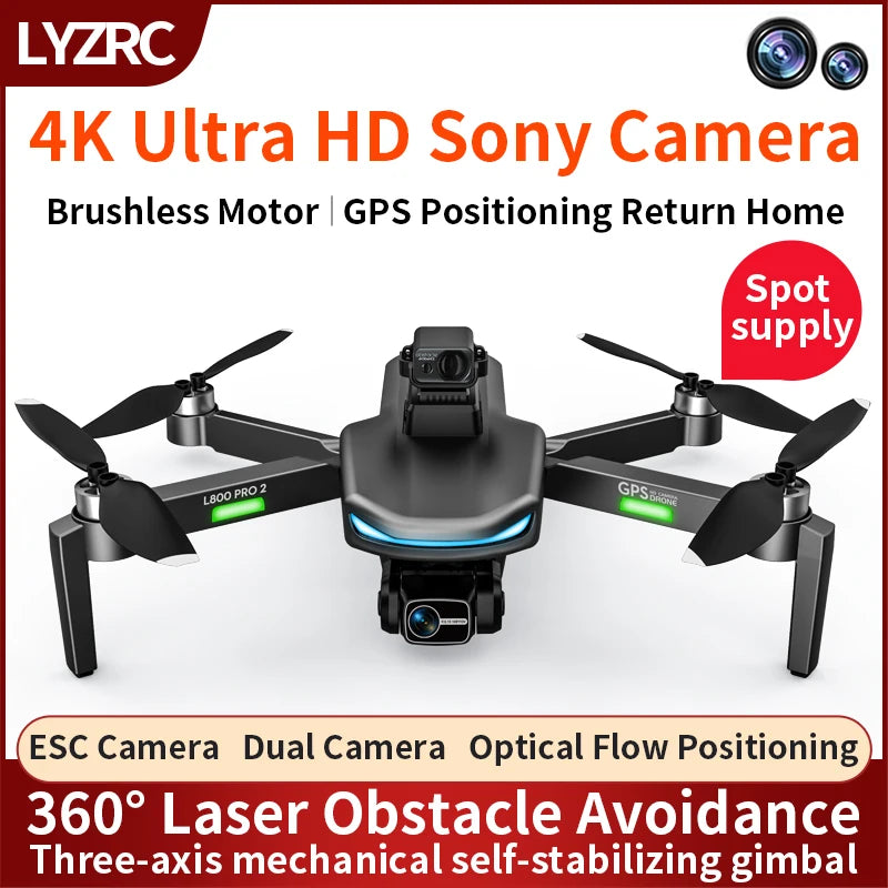 Professional Drone with 4K HD Camera & GPS Return-Home - Aerial Photography Quadcopter