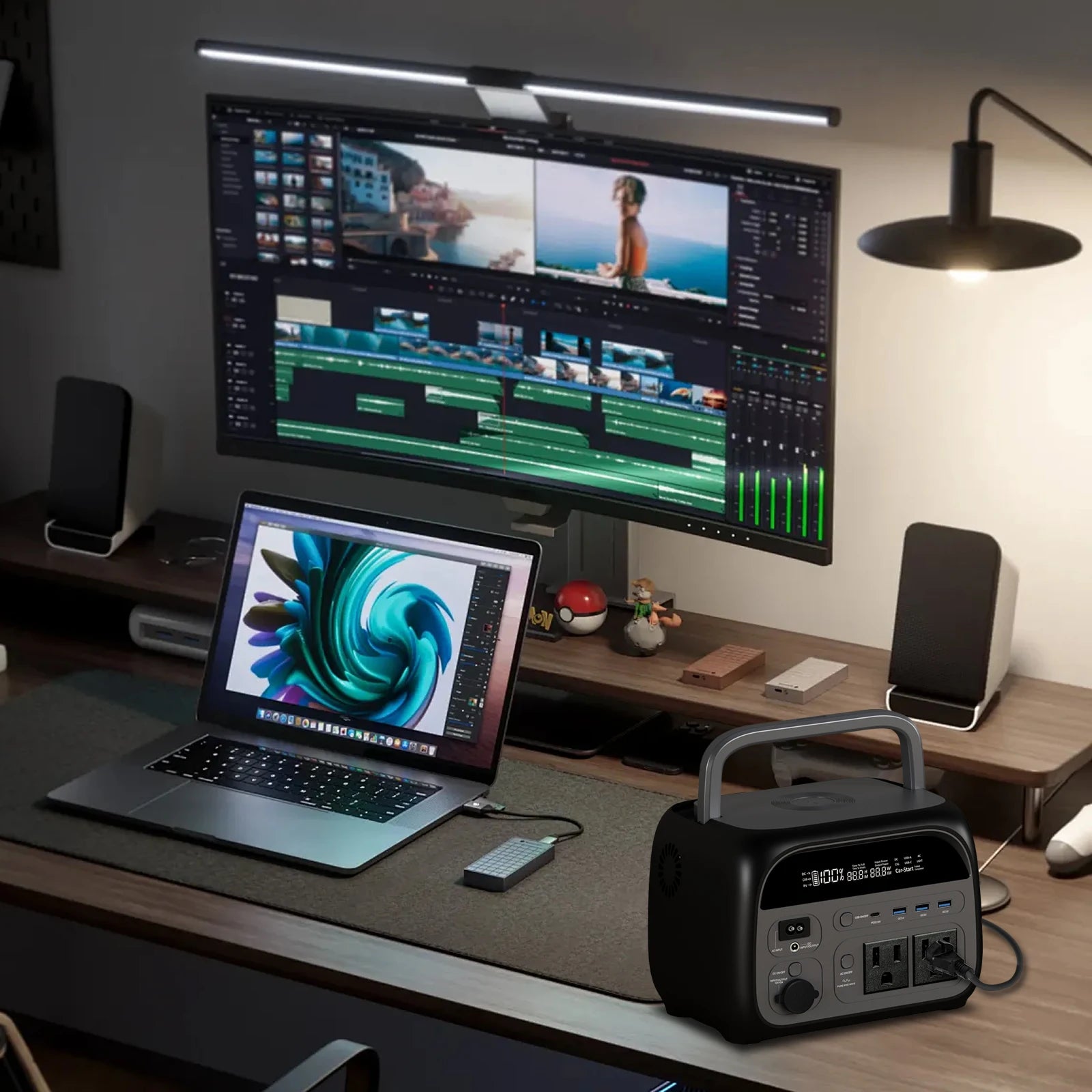 500W Camping Power Station Solar Generator - 110V/220V Portable Battery