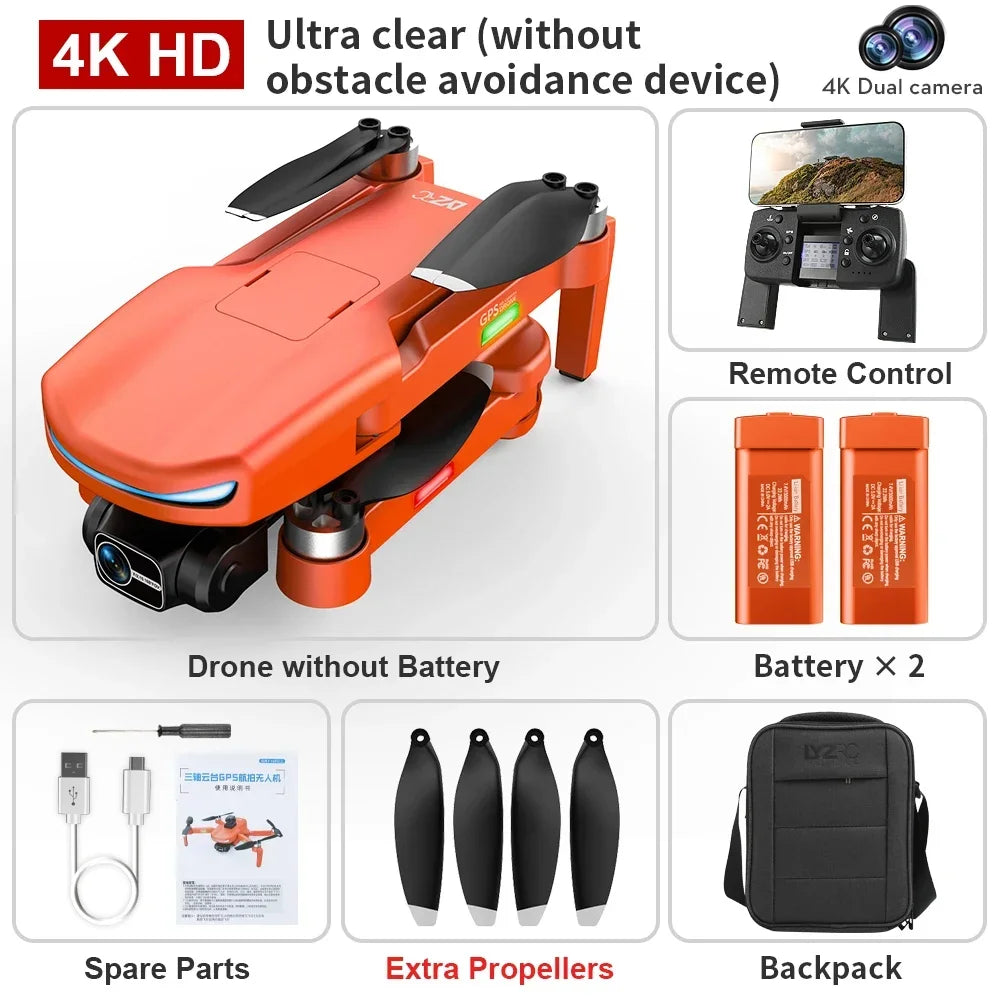 Professional Drone with 4K HD Camera & GPS Return-Home - Aerial Photography Quadcopter