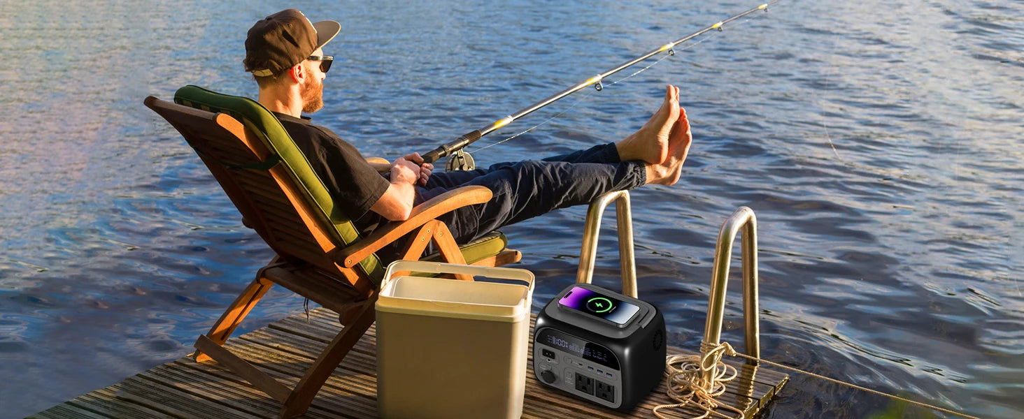 500W Camping Power Station Solar Generator - 110V/220V Portable Battery