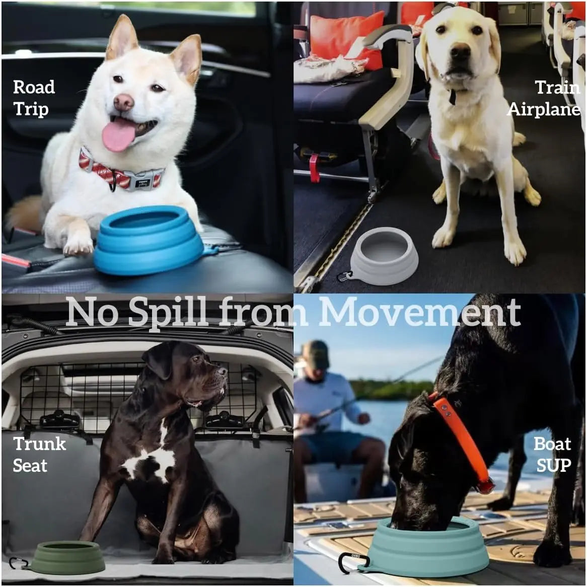 Collapsible Pet Travel Bowl, Spill-Proof Design