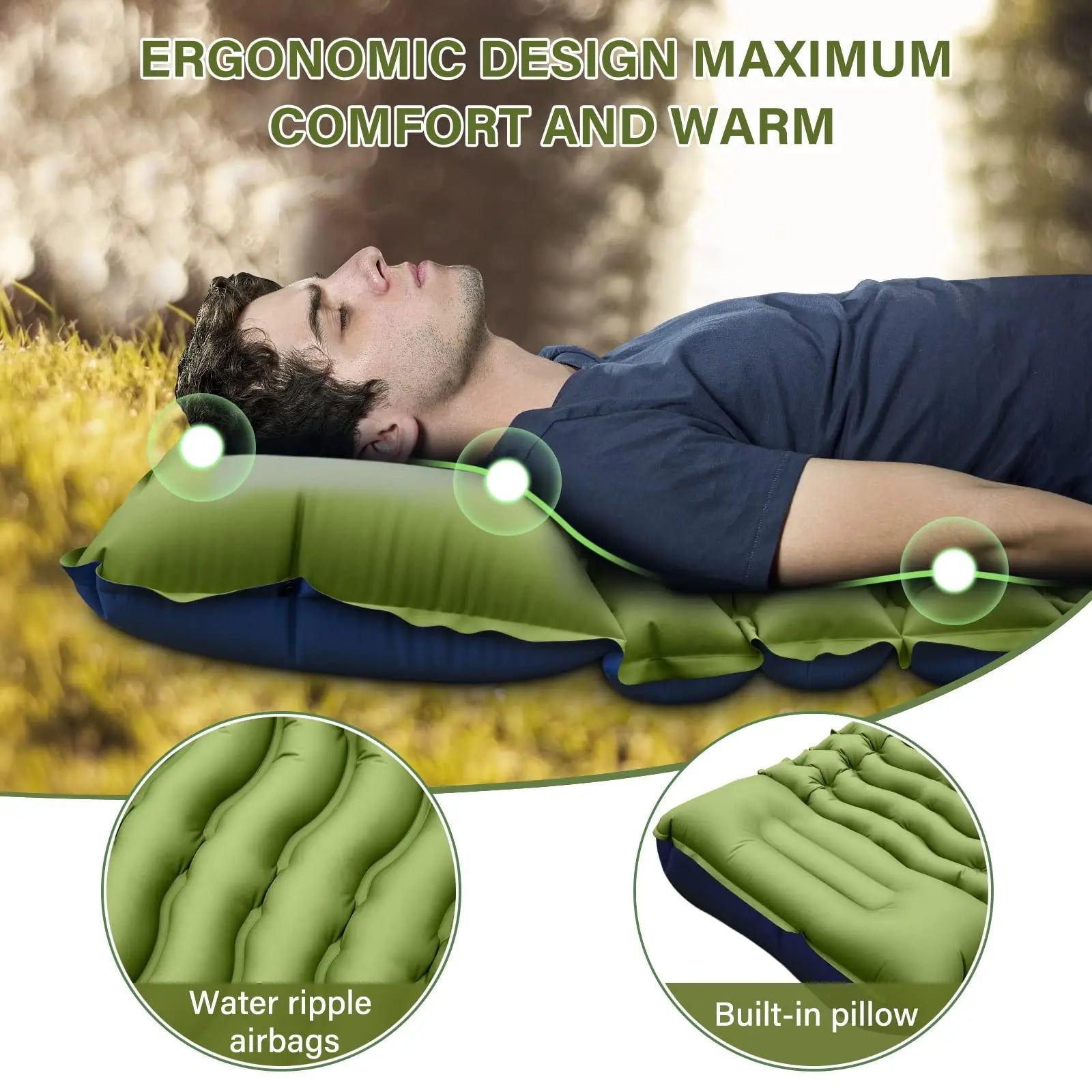 Camping Sleeping Pad with Built-in Foot Pump