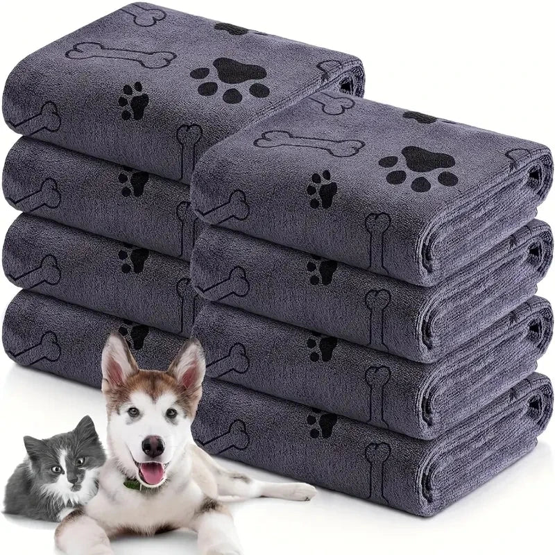 2pcs Soft Microfiber Dog Towels - Quick Dry, Absorbent