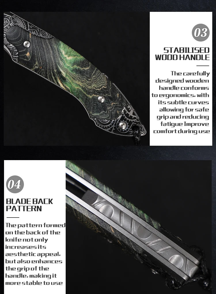 High Quality Handmade M390 Steel Folding Pocket Knife