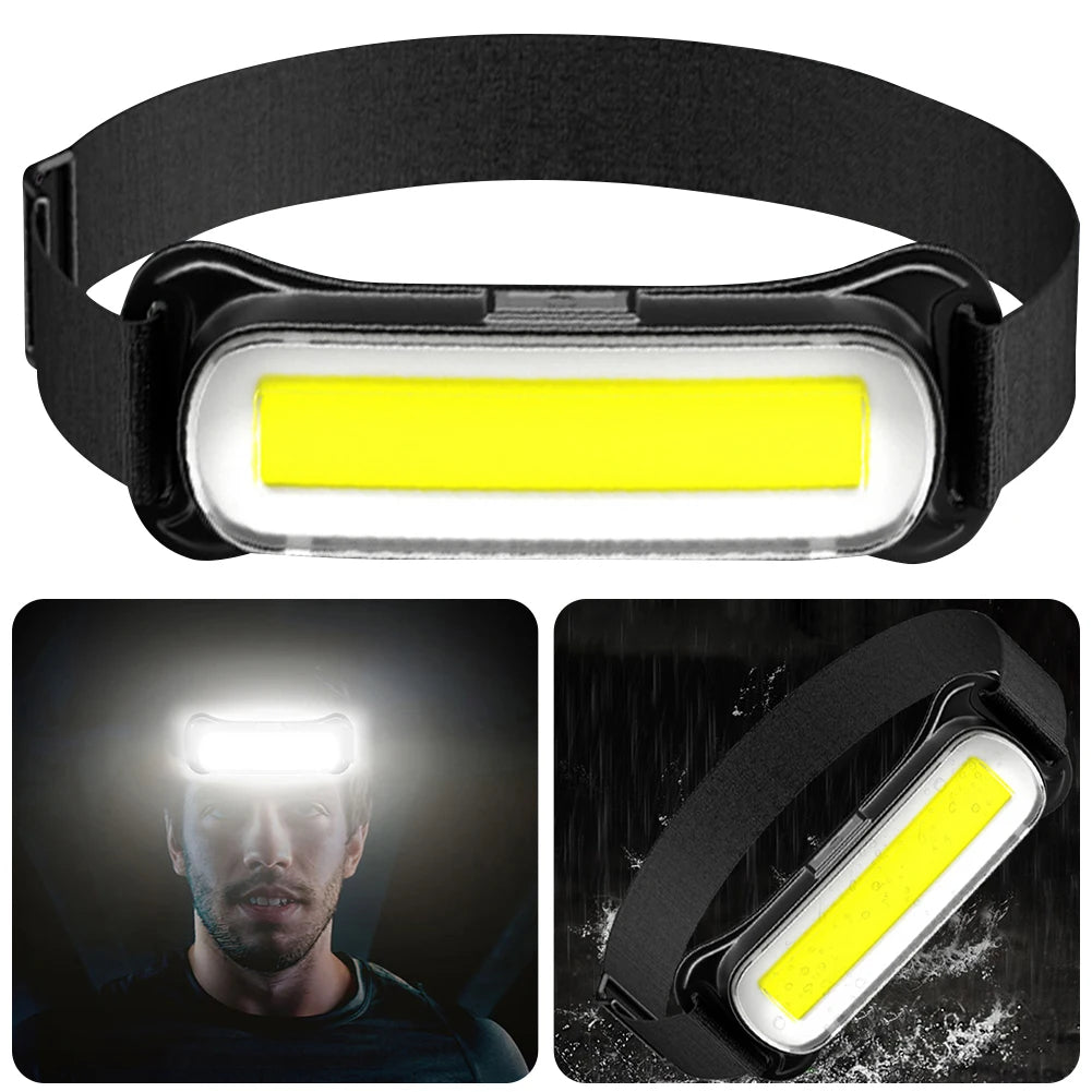 Rechargeable LED Headlamp 3-Mode with Adjustable Headband