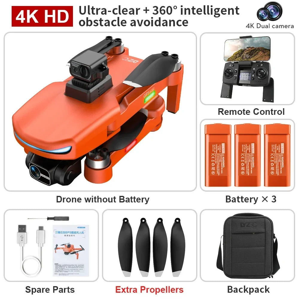 Professional Drone with 4K HD Camera & GPS Return-Home - Aerial Photography Quadcopter