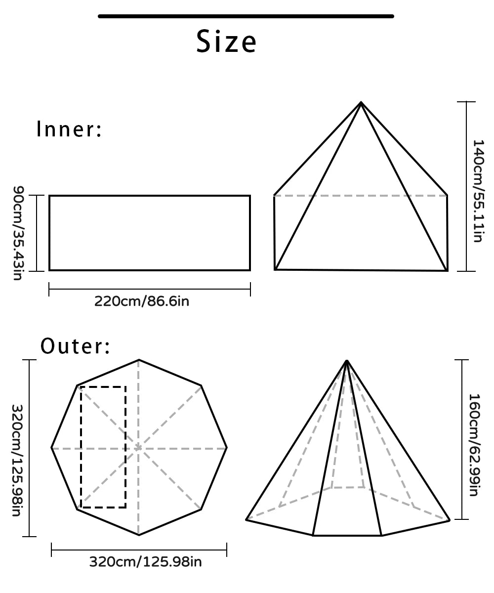 1-Person Camping Hot Tent with Chimney