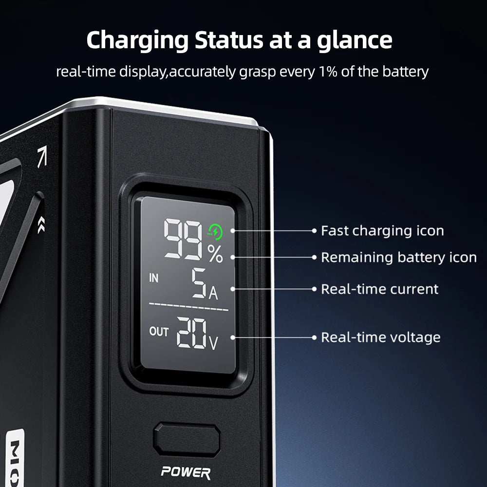 Large Capacity Battery w/ Rechargeable LED Lamp