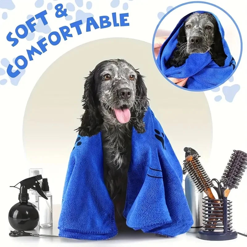 2pcs Soft Microfiber Dog Towels - Quick Dry, Absorbent