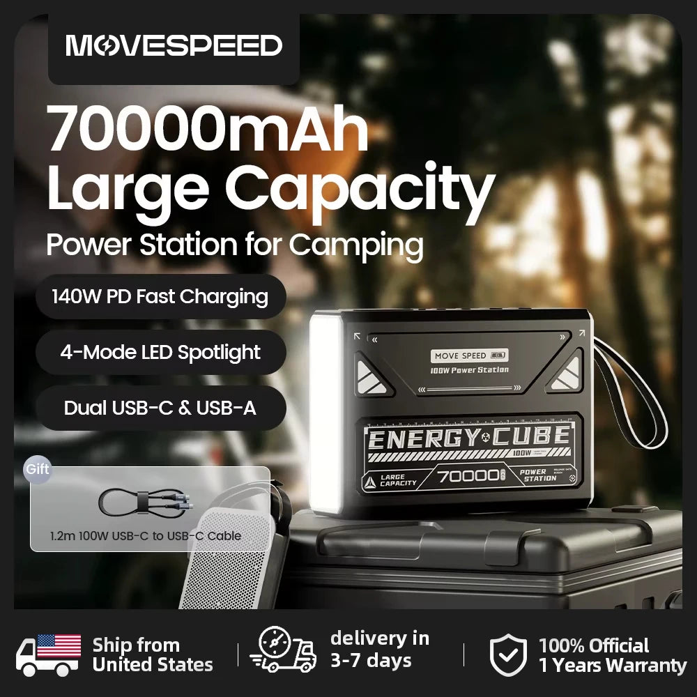 Large Capacity Battery w/ Rechargeable LED Lamp
