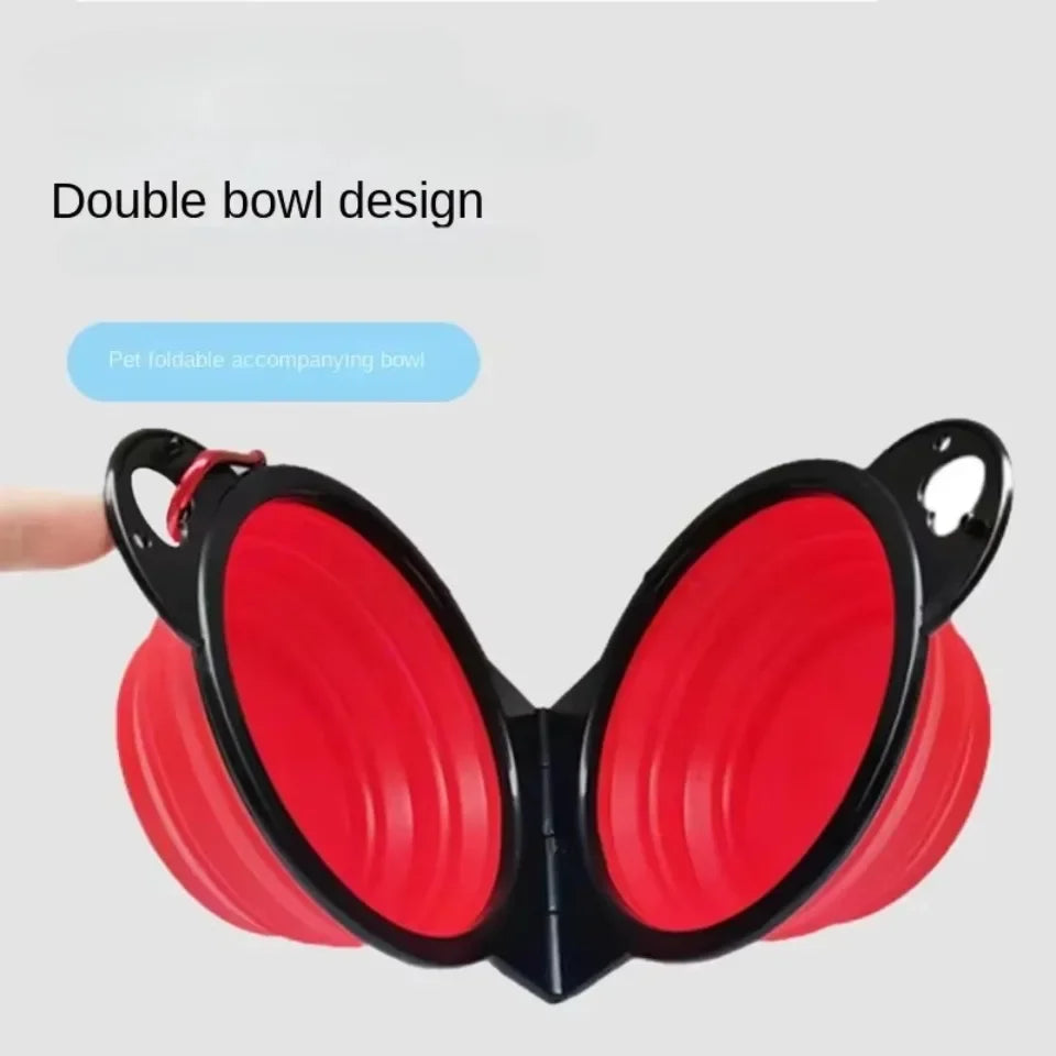2-in-1 Foldable Dual Feeding, Drinking Bowl