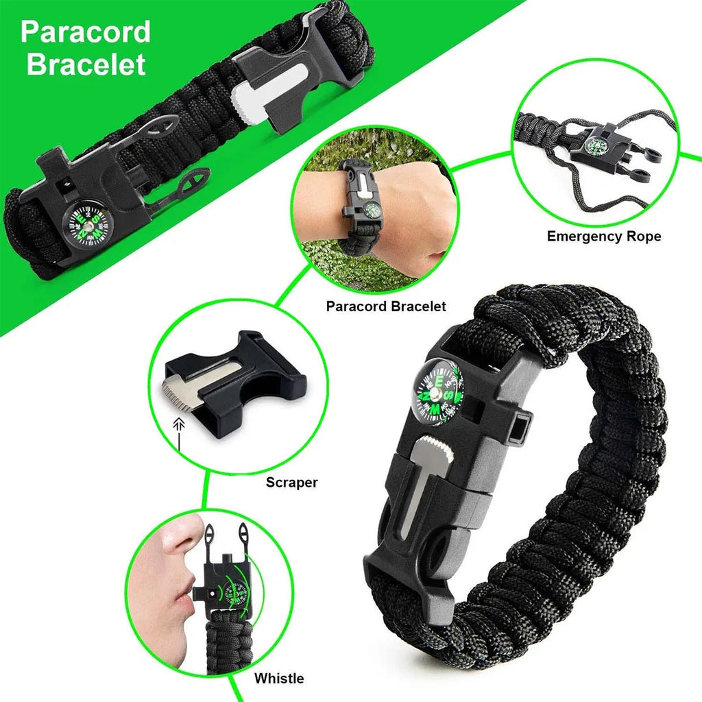 Outdoor Survival Tool Set - Multifunctional Supplies with First Aid Kit