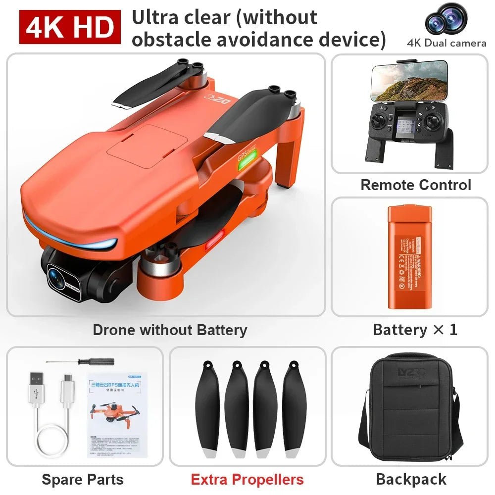Professional Drone with 4K HD Camera & GPS Return-Home - Aerial Photography Quadcopter