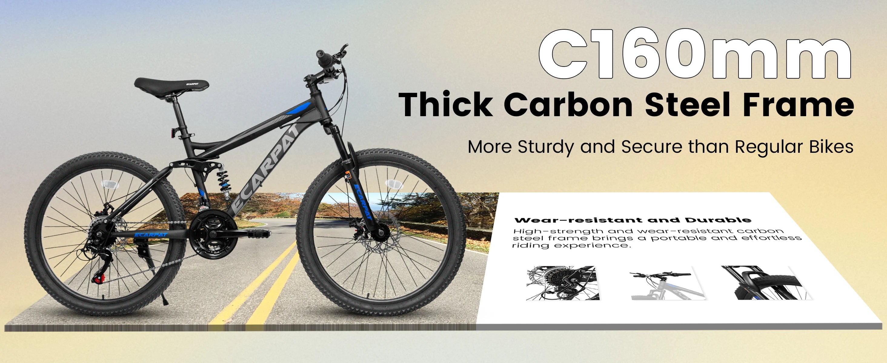 Dual Full Suspension Mountain Bike 24/26/27.5 Inch, 21-Speed