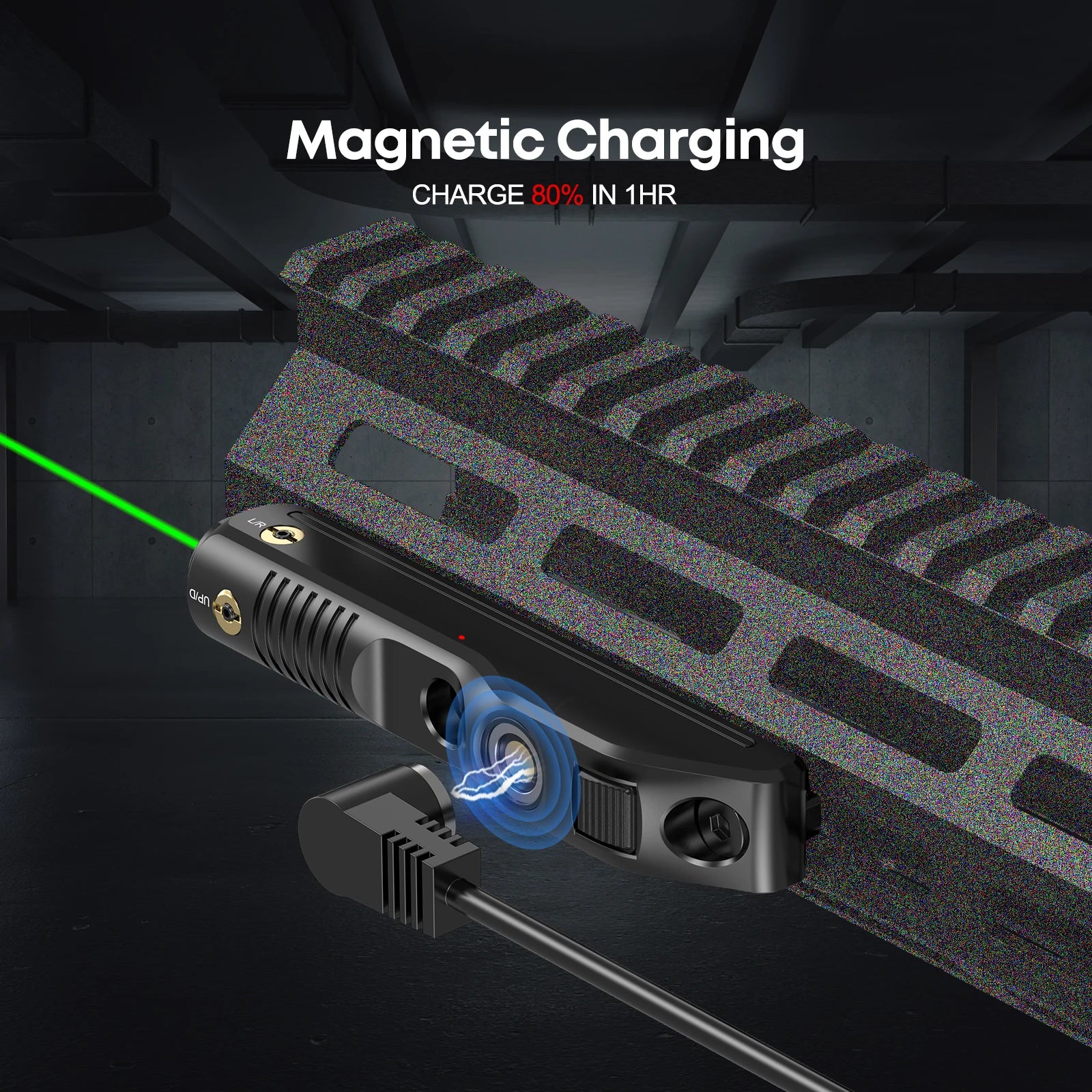 Magnetic Charging Rifle Laser Sight, 2000m, Windage/Elevation Adjustment