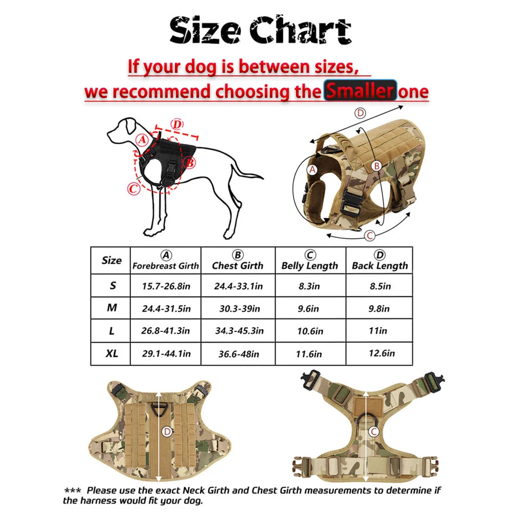 Tactical Harness Collar Leash Set (S/M) - Complete Training System for Small & Medium Dogs